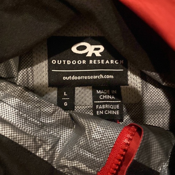 Outdoor Research OR GoreTex Red Sz Large Shell Ski Rain jacket - Picture 5 of 8